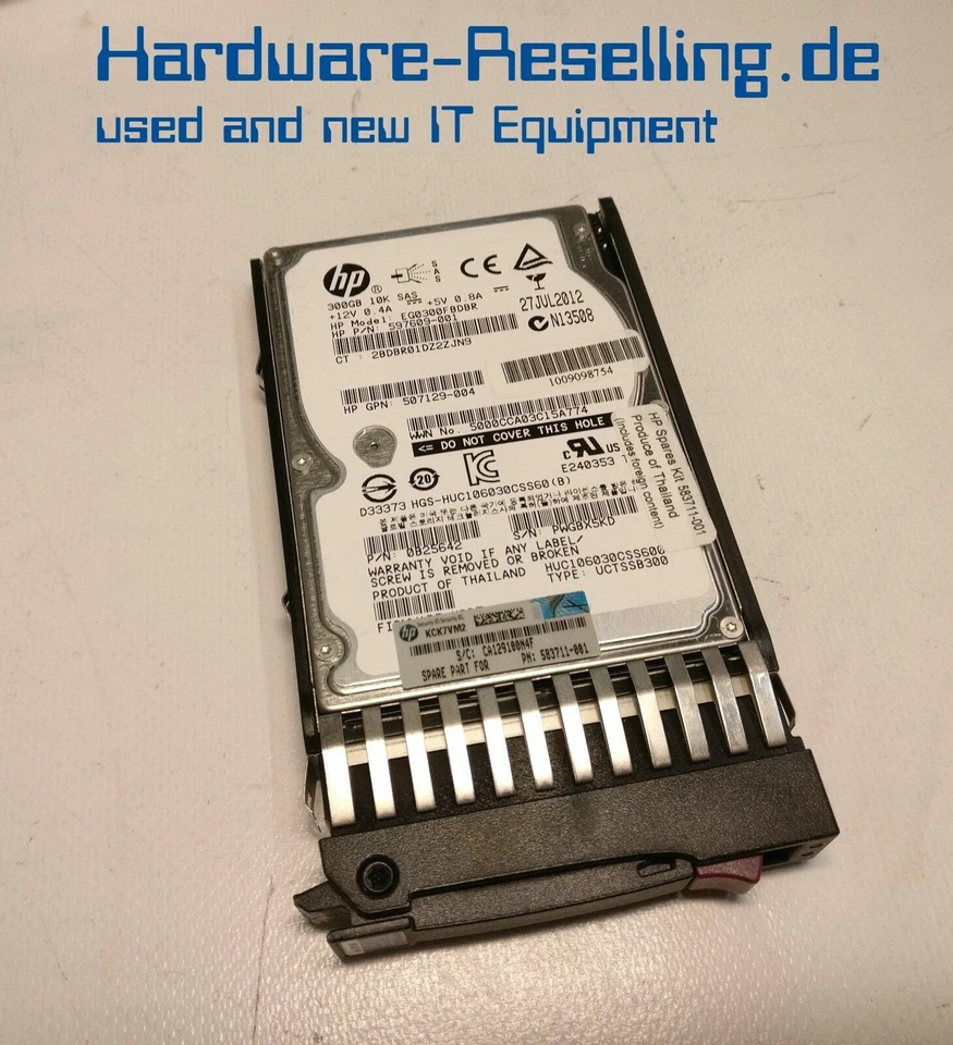 HP 300GB 10k RPM SAS 2,5 " EG0300FBDBR 597609-001 507129-004 0B25642 507284-001 - Immagine 1 di 1