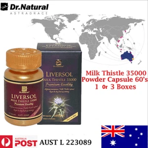 Liver Detox & Health-Dr.Natural Liversol Milk Thistle 35000mg 60's 1 or 3 Box - Picture 1 of 3