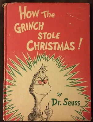 HOW THE GRINCH STOLE CHRISTMAS by Dr. Seuss - 1957 Vintage Clothbound Copy RARE! Foto 1 de 4
