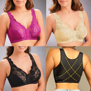 Front Opening Bras Ladies Bra Wireless Brassiere Lace Wide Back Sexy Lingerie BH - Picture 1 of 40