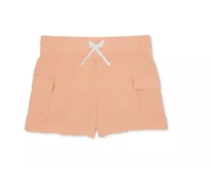 Wonder Nation Girls Pull-On Shorts size Small Peach Elastic Waist Drawstring New - Picture 1 of 7