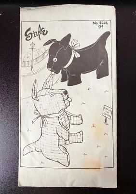 RARE VINTAGE 1940's STYLE SEWING PATTERN No. 4661 STUFFED CUDDLY DOGS/TOYS - Image 1 of 2