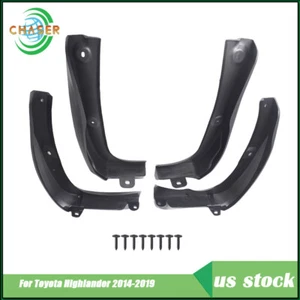 For Toyota Highlander 14-18 19 Black Mud Flaps Splash Guard Fender Mudguard 4Pcs - Picture 1 of 10