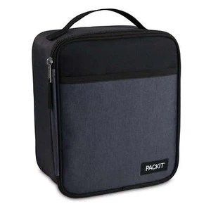 PackIt Freezable, Reusable Upright Lunch Box, Charcoal and Black - Picture 1 of 11