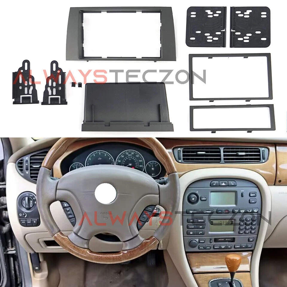 Cuadro de tablero de fascia radio estéreo de automóvil 2 DIN para JAGUAR X-tipo S-tipo 2003-2008 Foto 1 de 4