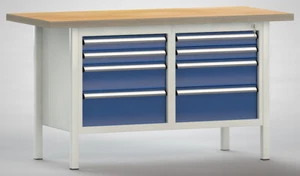 Werkbank 1500x700x900mm 8 Schubladen Ergo Werkstatt Werkzeugtisch - Bild 1 von 1