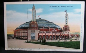St. Louis, Mo - The Arena - posted 1935 - unusual postmark - Picture 1 of 2