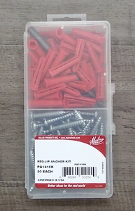 Malco PA1416K / 50-Red Lip Plastic Anchors with 50-Screws and 1-Drill Bit - Imagen 1 de 2