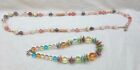 Vintage Faceted Beaded Necklace Costume Jewelry Pastel Multi Color 2 Lot Nice