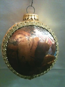 Vintage West Germany Fragile Christmas Ornament With Portrait St Nick - Picture 1 of 5