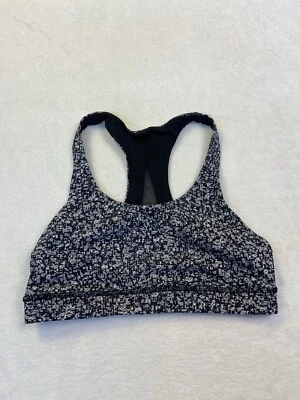 Lululemon Invigorate Bra Black & White Floral Daisy Dust Alpine White Black 6 - Image 1 of 4