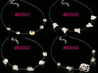 weiß grau Druck Blattkristall Wirbel Halskettenkragen Silberteller Kordel Halskette N05