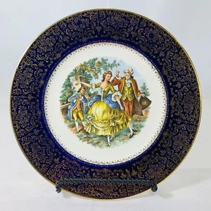 Collectible Imperial Salem China Co.SERVICE PLATE-23 Karat Gold/BLUE, Dancing - Picture 1 of 6