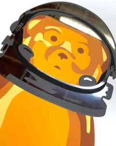 FNNCH Astro Astronaut Honey Bear Mirror Variant Poster Art Print Street Signed - Picture 1 of 9