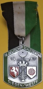 Medalla 16º Día de Tiro Alemania Siegen Renania del Norte Westfalia 1967 De colección Rara - Imagen 1 de 6