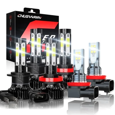 for Mazda MX-5 Miata 2006-2014 LED Headlights High /Low Beam+Fog Light Bulbs Kit Foto 1 de 4