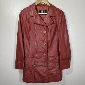 Cappotto pelle doppiopetto uomo VINTAGE Breier Of Amsterdam 4 bottoni no taglia - Foto 1 di 7