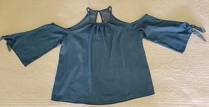 Top Charlotte Russe donna S denim spalle scoperte blu - Foto 1 di 13