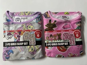 LOL Surprise & My Little Pony Girls Pajama 2pc Set Lot Of 2 Size 6 Brand New - Picture 1 of 4