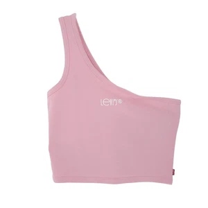Levi's Women Tee T Shirt Pink Stretch Cotton Crop Top Jk6 Size XS - Picture 1 of 10