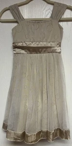 My Michelle Girls Gold Sparkle Christmas Dress Size 8 Sleeveless - Picture 1 of 4