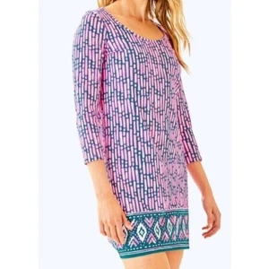Lilly Pulitzer Women's size XS Pink Blue Mandevilla Slatehouse Beacon Dress - Picture 1 of 8