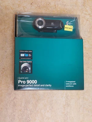 Logitech QuickCam Pro 9000 HD USB Web Cam with Microphone & Auto Focus - Sealed - Image 1 of 4