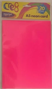 Carte Neon A5 Multicolore Fluorescente Liscio Poster Carte Neon Artigianato Arte Card - Foto 1 di 7
