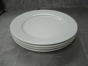 Vtg Crate & Barrel CBL132 All White Set of 4~11-1/8" Dinner Plates Sri Lanka EUC - Picture 1 of 4