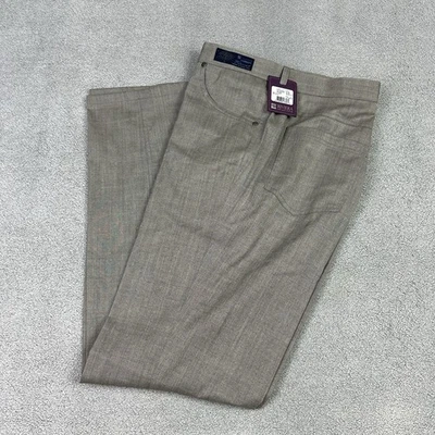 Rivera by JACK VICTOR Pants Mens 38x34 Storm Wool Blend Lanificio Fabric New - Image 1 of 4