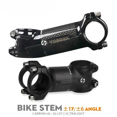 Vástago de manillar de bicicleta de carbono 28,6-31,8 mm 6/17 grados Vástago de bicicleta de montaña Foto 1 de 4