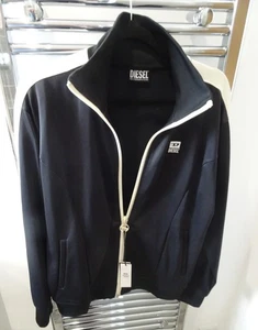 Diesel Mens Black/Cream Track Suit Jacket / Sweatshirt Size Large - Picture 1 of 6