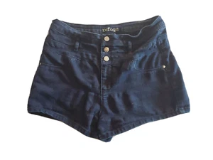 REFUGE WOMENS JEANS SHORTS SIZE 14 (CLOSER TO SIZE 12 OR 10) DARK BLUE - Picture 1 of 6