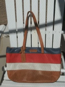 Pikolinos multicolor leather purse, tote, Made in Spain - Picture 1 of 10