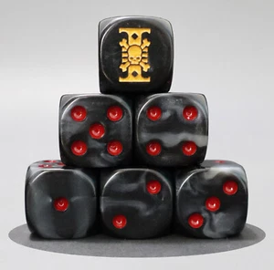 Black xenos hunters for grimdark sci fi tabletop wargames D6 alien war dice - Picture 1 of 4