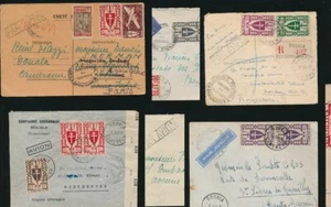 CAMEROUN CAMEROON WW2 CENSORED COVERS FRANCE LIBRE FRANKING 1944 + 1945 - Picture 1 of 21