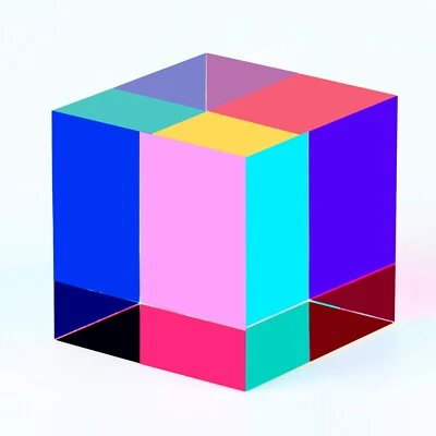 CMY Color Cube, Acrylic Prism, Science Learning Educational Toy, Desktop Decor - Image 1 of 4
