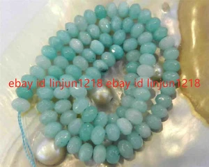 4X6mm Light Blue Faceted Brazilian Rondelle Aquamarine Loose Beads 15" - Picture 1 of 12