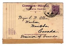 Mexico 1942 Postal Stationery - WWII Censor - Sent to Manitoba Canada -