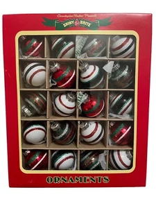 20 Christopher Radko glänzende helle Mini-Ornamente 1,25"" rot & grün - Bild 1 von 4