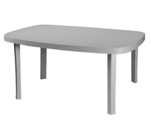 Tavolo Ovale Resina da Giardino Esterno Bianco cm 82x140x72h Otello Garden PAS - Foto 1 di 2