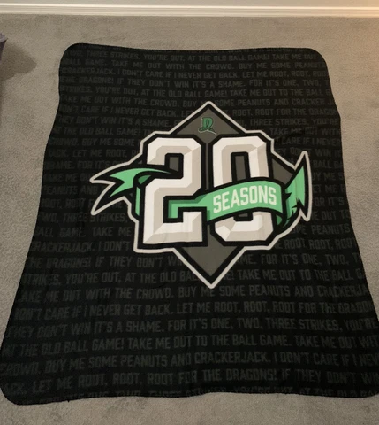 Dayton Dragons Minor League Baseball Team Throw Blanket Milb 20th Anniversary LE Cover