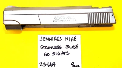 BRYCO JENNINGS NINE 9 MM SLIDE W EXTRACTOR FIRING PIN, SPRING, RETAINER  #23-669 - Image 1 of 4
