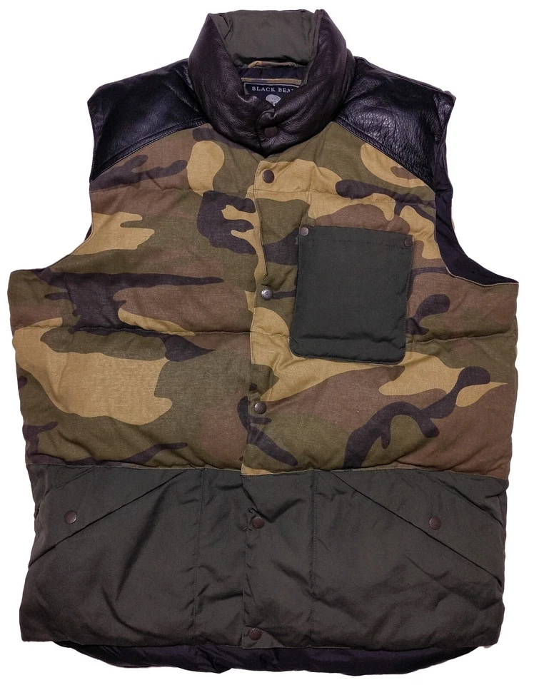 Chaleco de Plumón de Ganso BLACK BEAR by Penfield Borde de Cuero Camuflaje Verde XL Foto 1 de 4