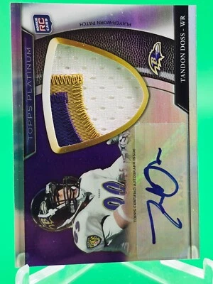 Tandon Doss 2011 Topps Platinum Rookie Patch Auto Purple RC 7/25 SSP Ravens - Image 1 of 2