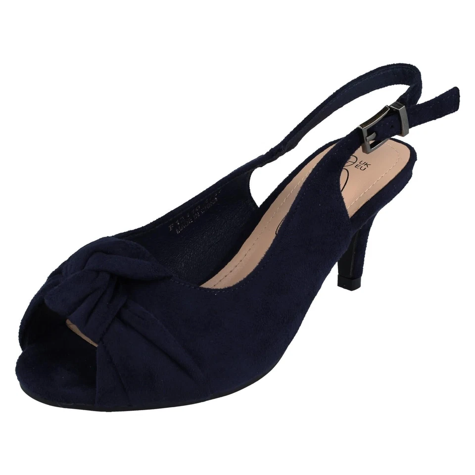 Mujer Spot On F12110 Ancho Para Zapatos Destalonados con Una Tacón Bajo - Imagen 1 de 1