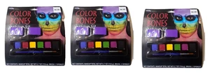 Lot 3 Color Bones Skeleton Skull Dead Makeup Kit Halloween Costume Face Paint - Picture 1 of 4