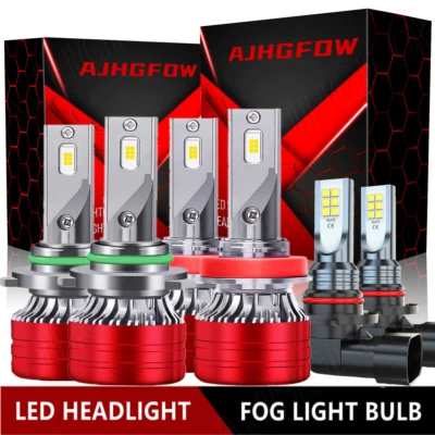 For Ford Lobo 2015- 2018 2019 6X Combo LED Headlight Hi/Lo Bulb + Fog Lamp 6000K - Image 1 of 4