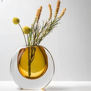 Crystal Vase, Modern Decorative Vase, Minimalist Floral Vase, Light Luxury St... - Picture 1 of 9