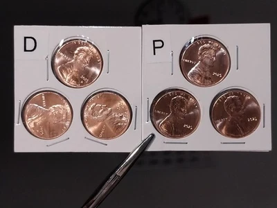 LINCOLN CENT  6 COINS 6 PIECES OF DENVER MINT COINS  - Image 1 of 4